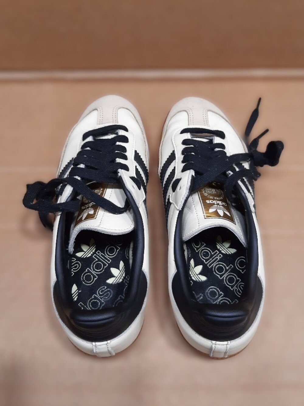 Adidas Samba ♀️ Women's 7.5 OG Cream Sand Strata Off White Black Sneakers ID0478 - Picture 3 of 16